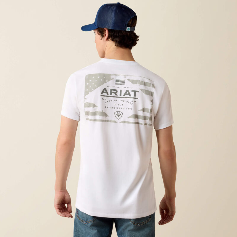 ARIAT LOCKUP FLAG PAINTED T-SHIRT