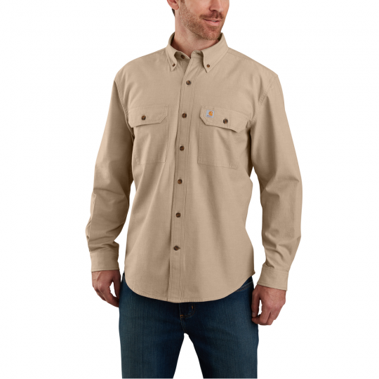 MEN'S LOOSE FIT MIDWEIGHT CHAMBRAY LONG SLEEVE SHIRT