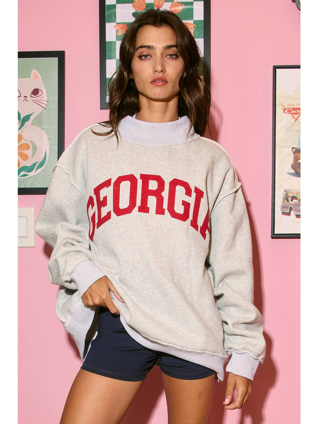 GEORGIA REVERSIBLE MOCK NECK SWEATSHIRT