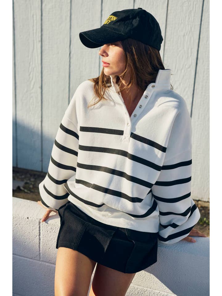 ADDISON STRIPE PULLOVER