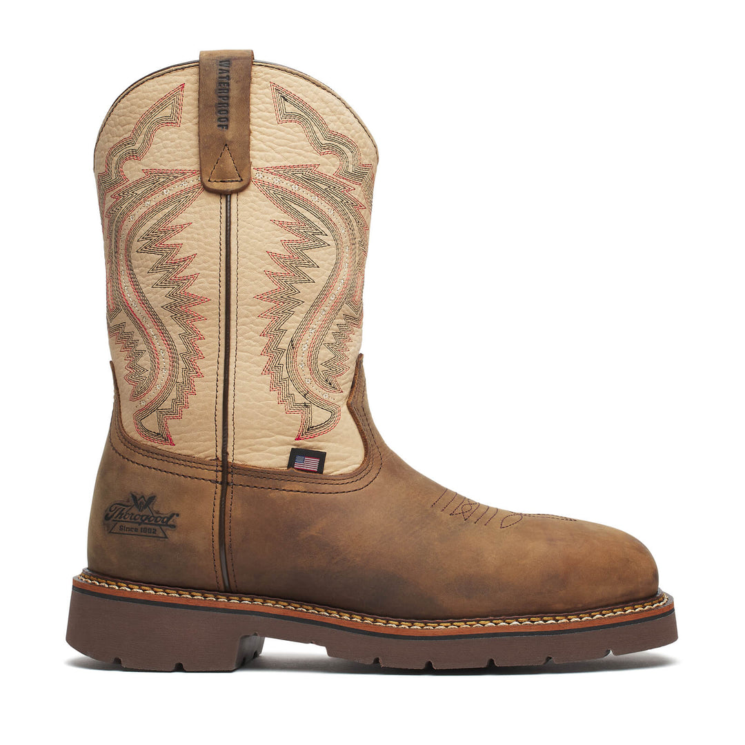 WESTERN WORK - 11 INCH CRAZY HORSE/RAWHIDE NANO SQ TOE