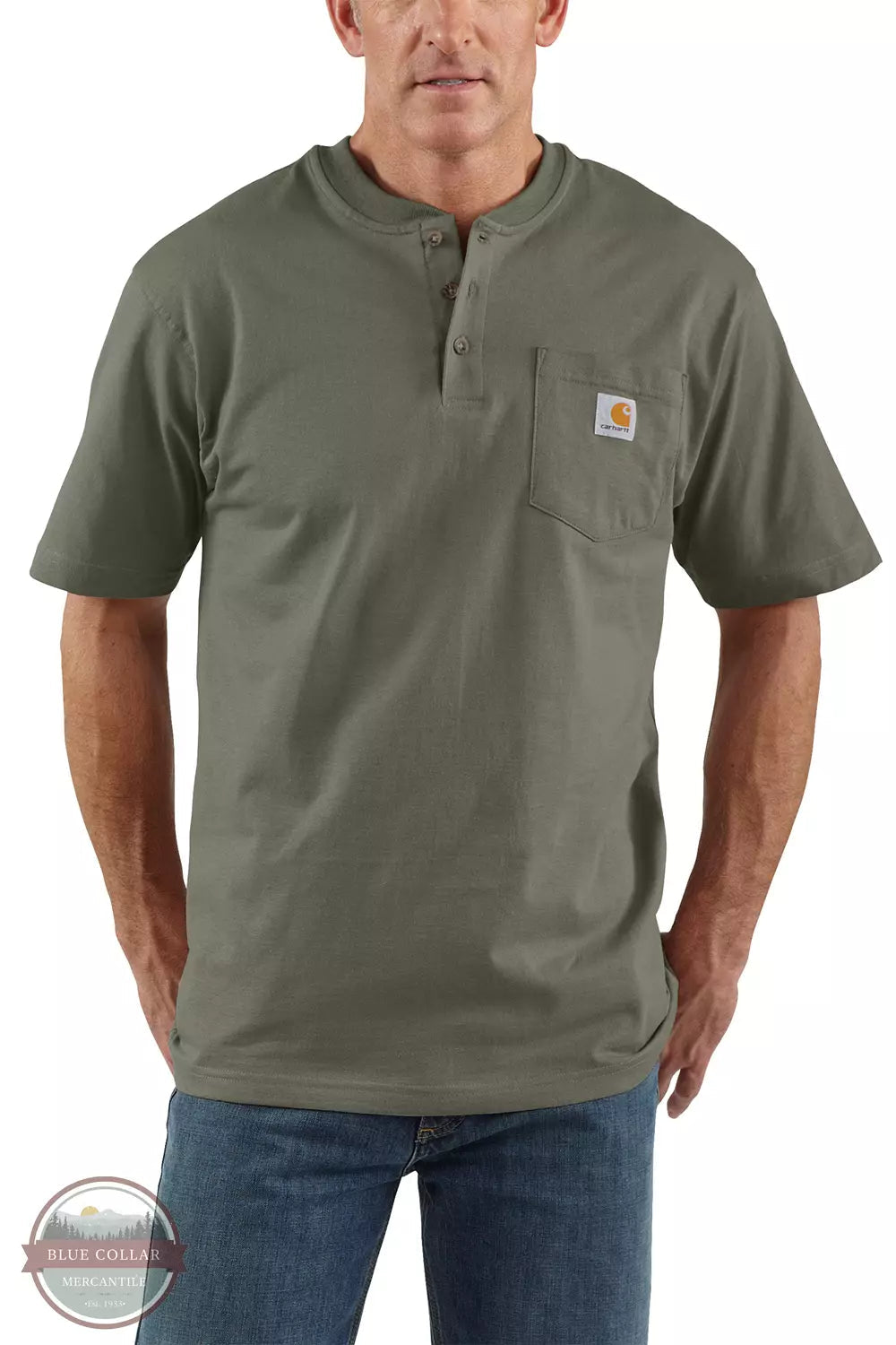 CARHARTT K84 HENLEY SS - DUSTY OLIVE