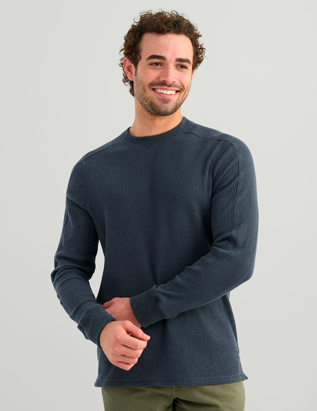 WAFFLE LONG SLEEVE CREW
