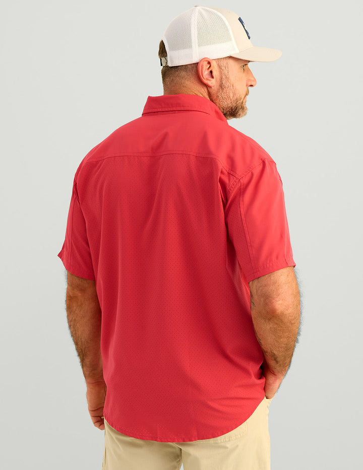 HUK TIDE POINT BUTTON-DOWN SHORT SLEEVE SHIRT