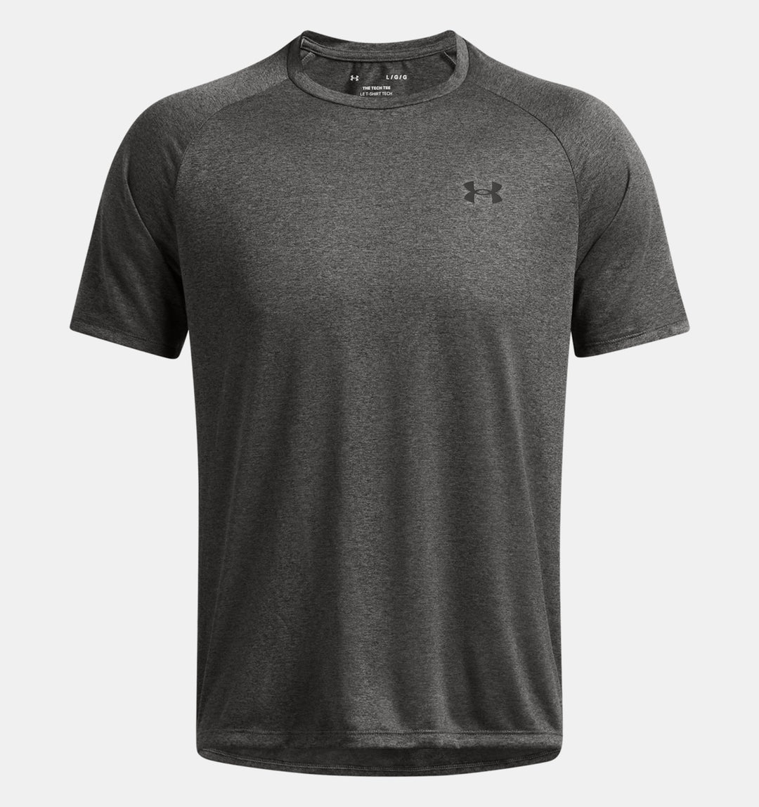 UA TECH TEE SS CARBON HEATHER