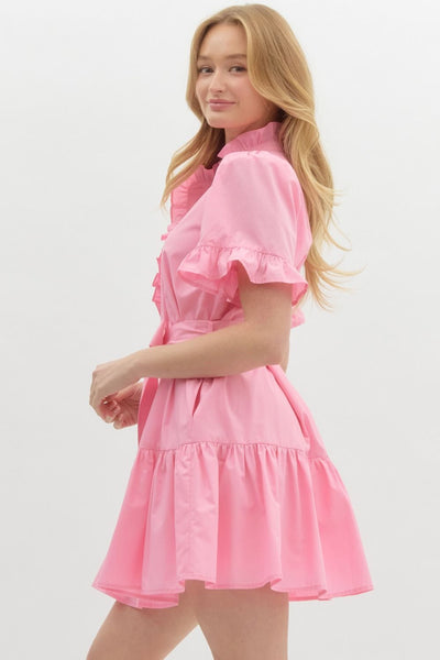 PINK RUFFLE DRESS