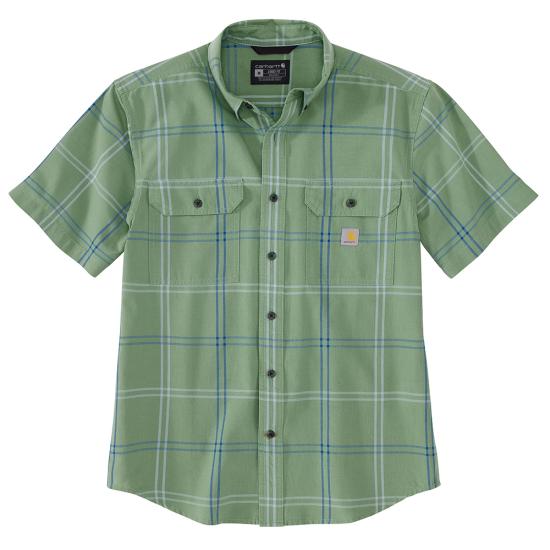 LOOSE FIT MIDWEIGHT SHORT SLEEVE PLAID SHIRT