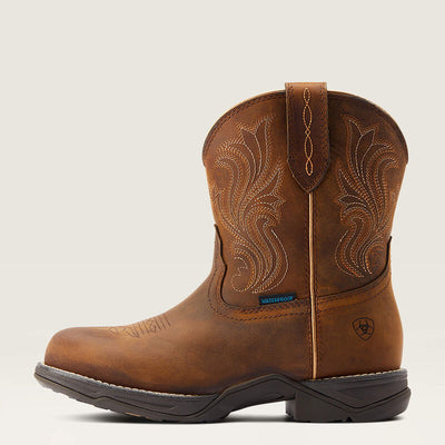 WOMEN'S ANTHEM ROUND TOE SHORTIE WATERPROOF WESTERN BOOT