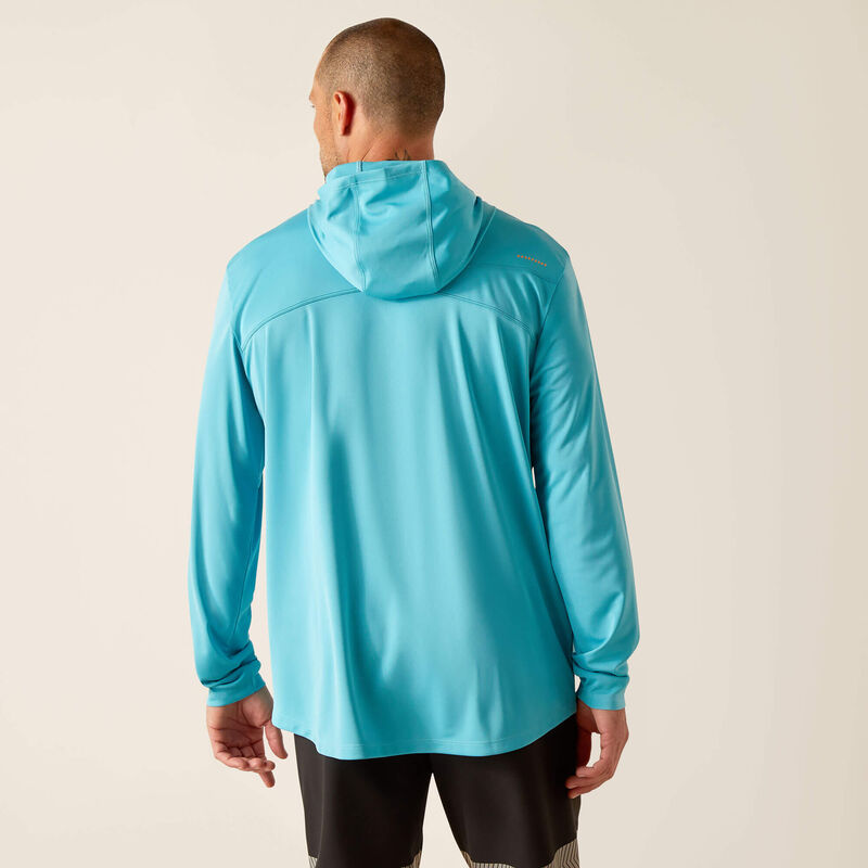 REBAR SUNBLOCKER HOODED TEE - MAUI BLUE