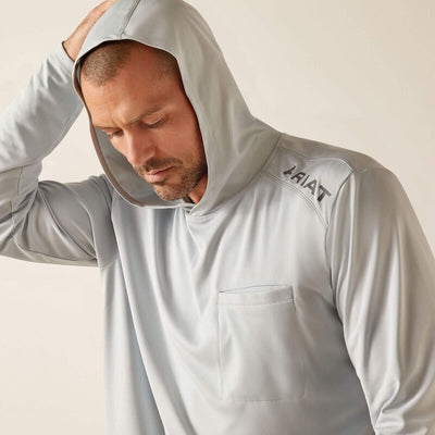 REBAR SUNBLOCKER HOODED TEE - PEARL GREY