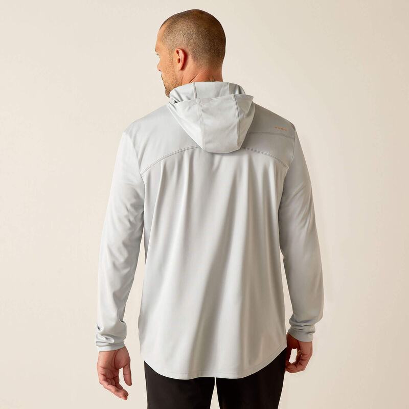 REBAR SUNBLOCKER HOODED TEE - PEARL GREY