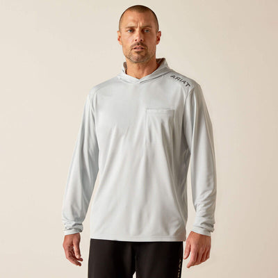 REBAR SUNBLOCKER HOODED TEE - PEARL GREY