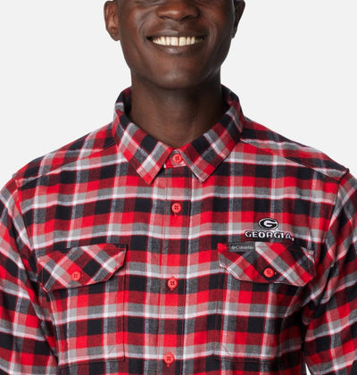 UGA BRIGHT RED PLAID FLANNEL