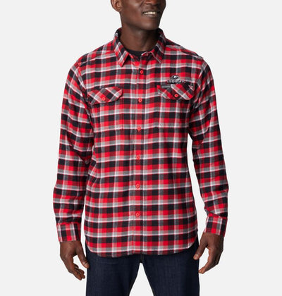 UGA BRIGHT RED PLAID FLANNEL