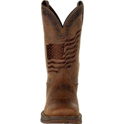 REBEL BROWN DISTRESSED FLAG EMBROIDERY WESTERN BOOT