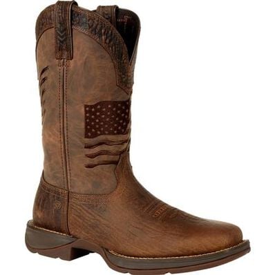 REBEL BROWN DISTRESSED FLAG EMBROIDERY WESTERN BOOT