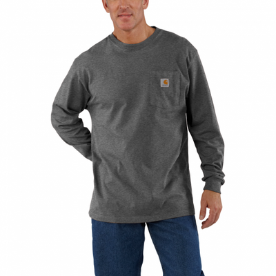 WORKWEAR POCKET TALL LS - CARBON HEATHER