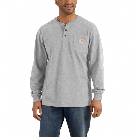 HENLEY LS - HEATHER GRAY