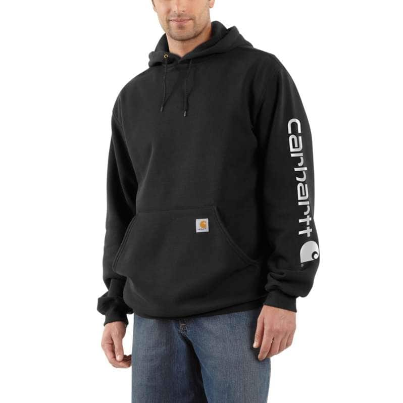 LOOSE FIT MIDWEIGHT LOGO SLEEVE GRAPHIC HOODIE