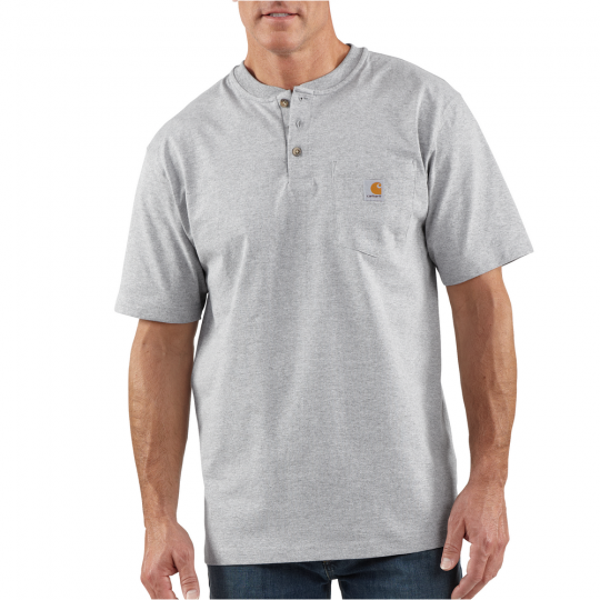 CARHARTT K84 HENLEY SS- HEATHER GREY