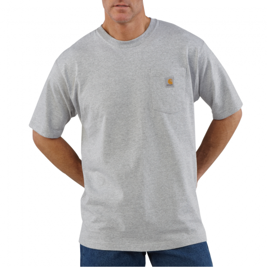 K87 LOOSE FIT POCKET TEE - HEATHER GREY