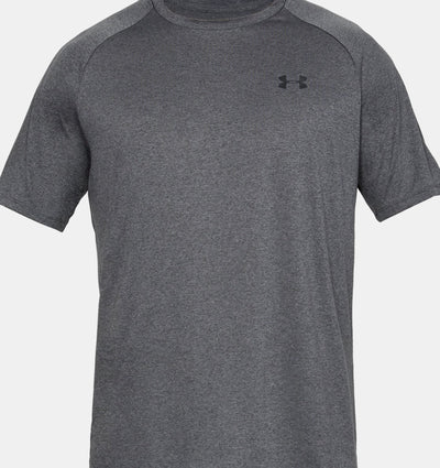 UA TECH TEE SS CARBON HEATHER