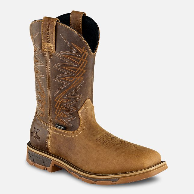MARSHALL:  11-IN WATERPROOF LEATHER SOFT TOE PULL-ON BOOT