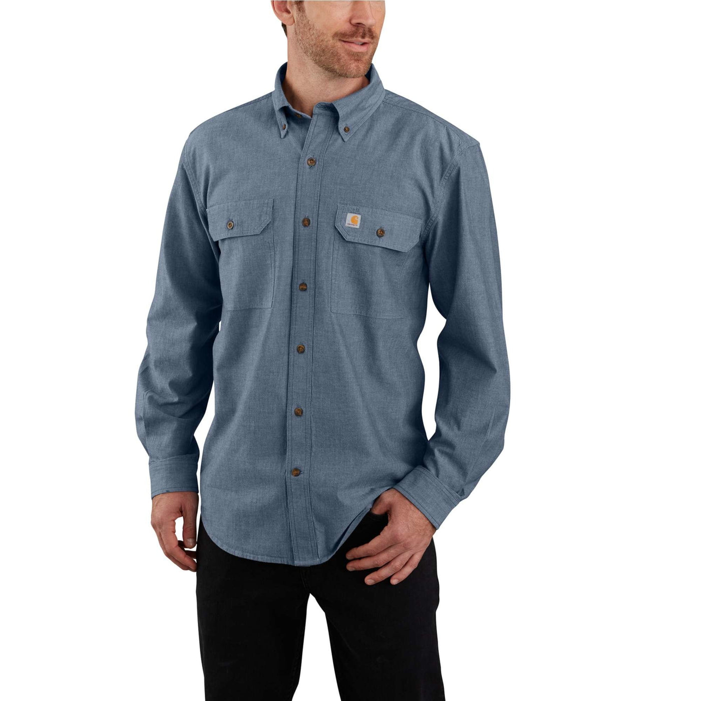 LOOSE FIT MIDWEIGHT LONG-SLEEVE BUTTON SHIRT