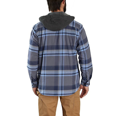 RUGGED FLEX RELAXED FIT FLANNEL FLEECE LINED HOODED SHIRT JAC